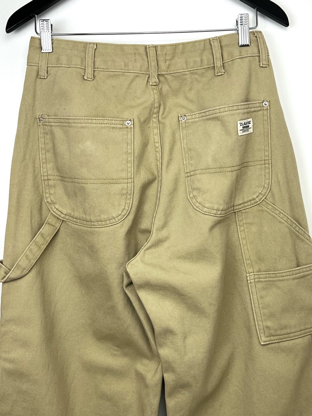 Twik by Simons 100% Cotton Canvas Utility Wide Leg Carpenter Jean M Tan Neutral - Picture 4 of 13